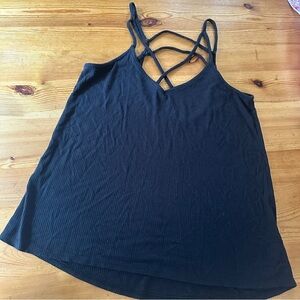 Holister Black Ribbed Crisscross Strappy Tank women M
